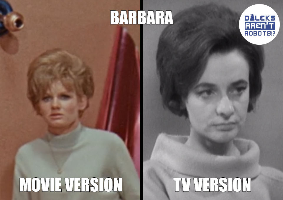 (Image of the teen Barbara from the movie and adult teacher Barbara from the show)