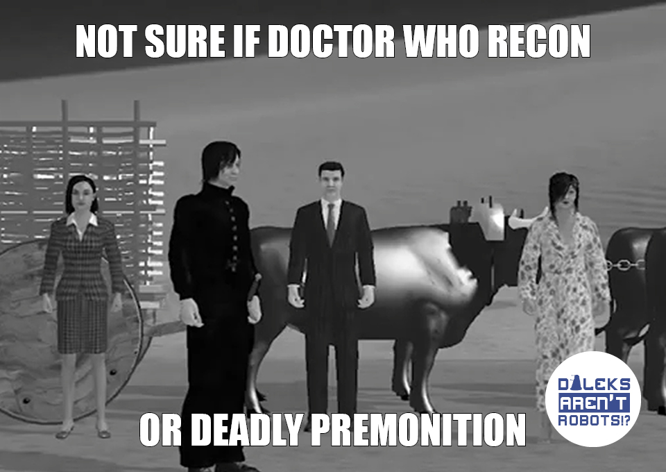 (Image of awkward CG people) Not sure if Doctor Who recon or Deadly Premonition.
