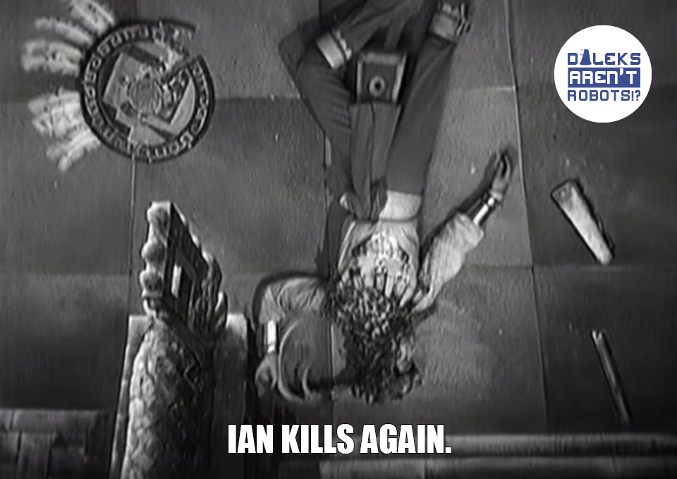 (Image of a dead man lying on the pavement) Ian kills again.