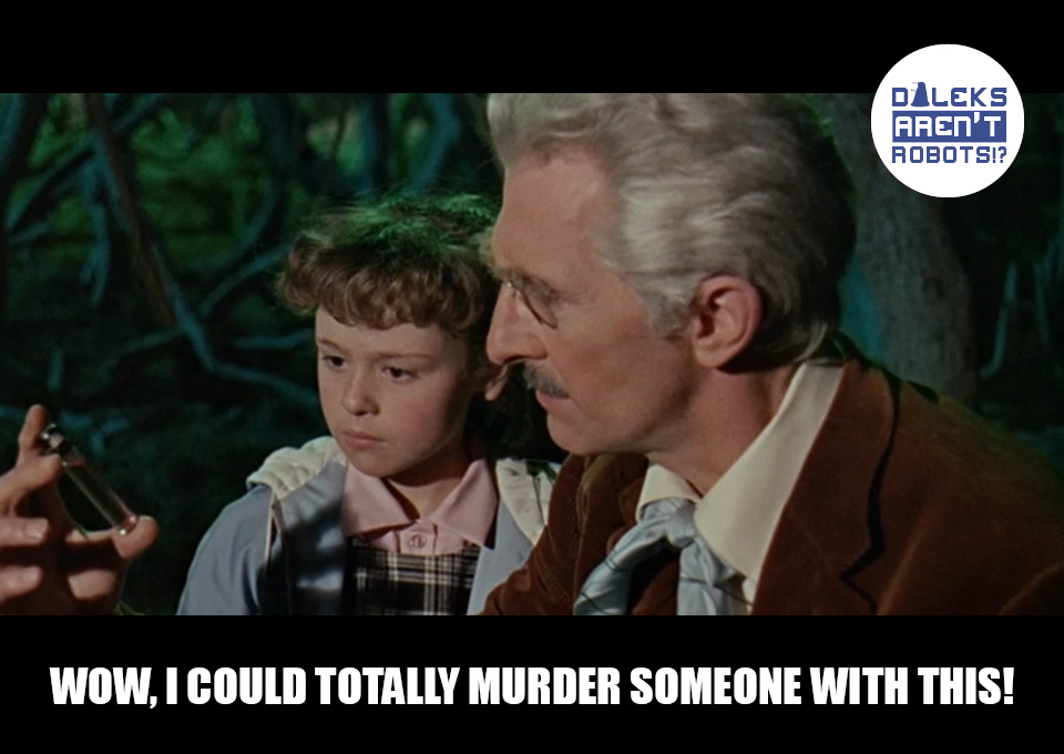 (Image of the Doctor and Susan looking at a vial) Wow, I could totally murder someone with this!