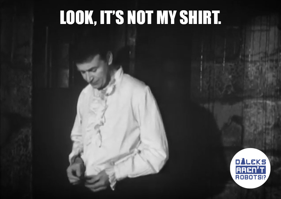 (Image of Ian wearing a puffy shirt) Look, it's not my shirt.