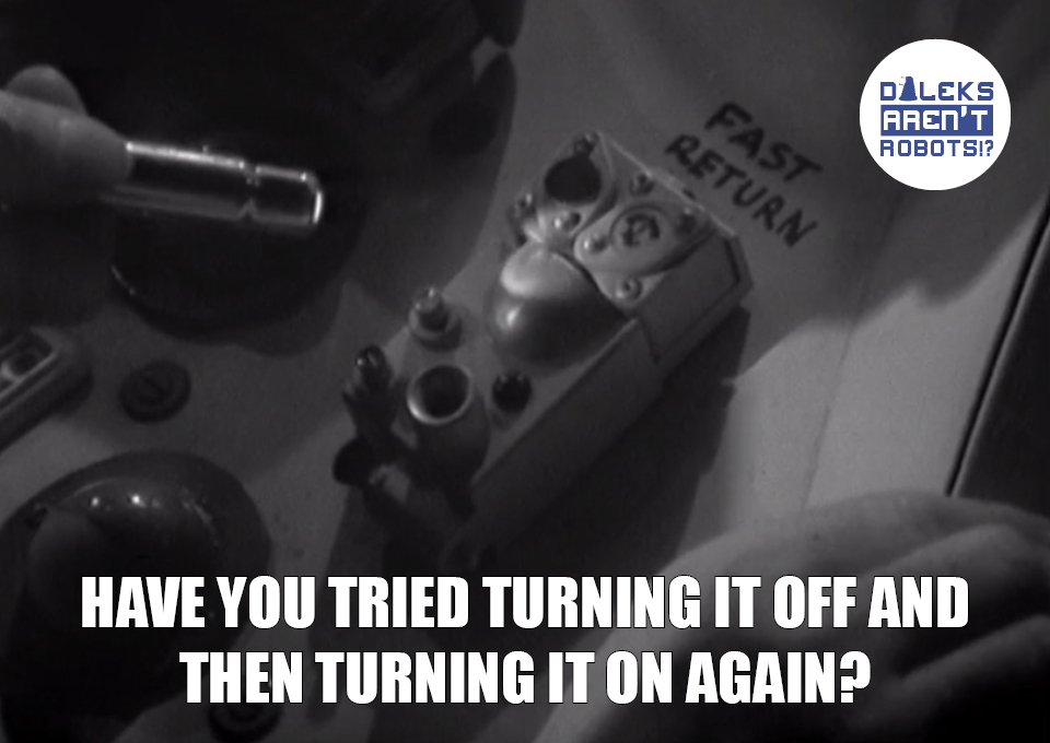 (Image of flashlight pointed at console) Have you tried turning it off and then turning it on again?