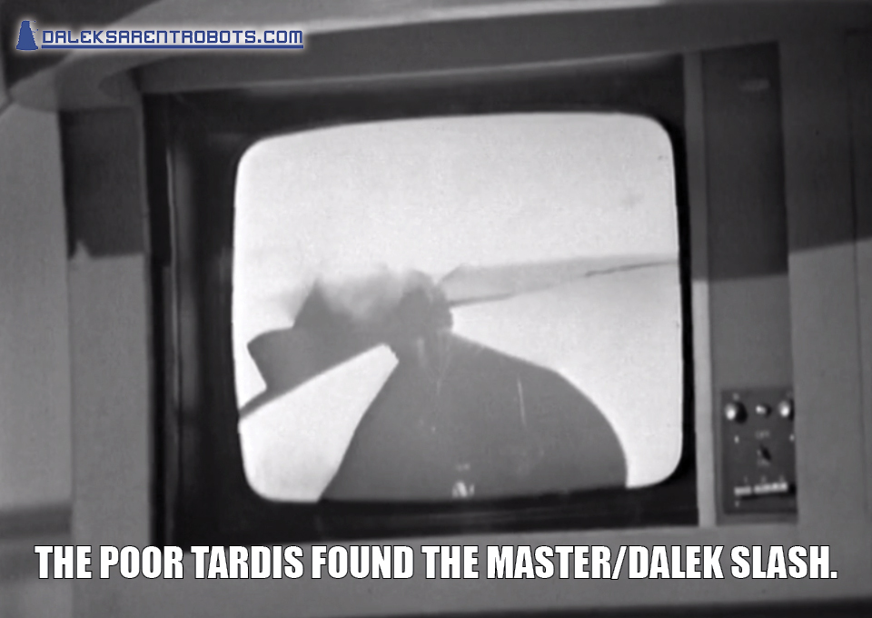 (Image of broken screen) The poor TARDIS found the Master/Dalek slash.